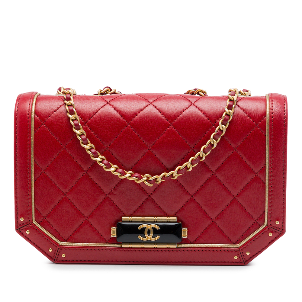 Pre-Loved Chanel Small Quilted Calfskin Octagon CC Clasp Flap